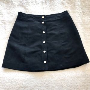 H & M Black Button Up Skirt